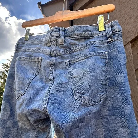 RARE Y2K Current/Elliott The Fling Slim Boyfriend Jeans in Patchwork Monterrey